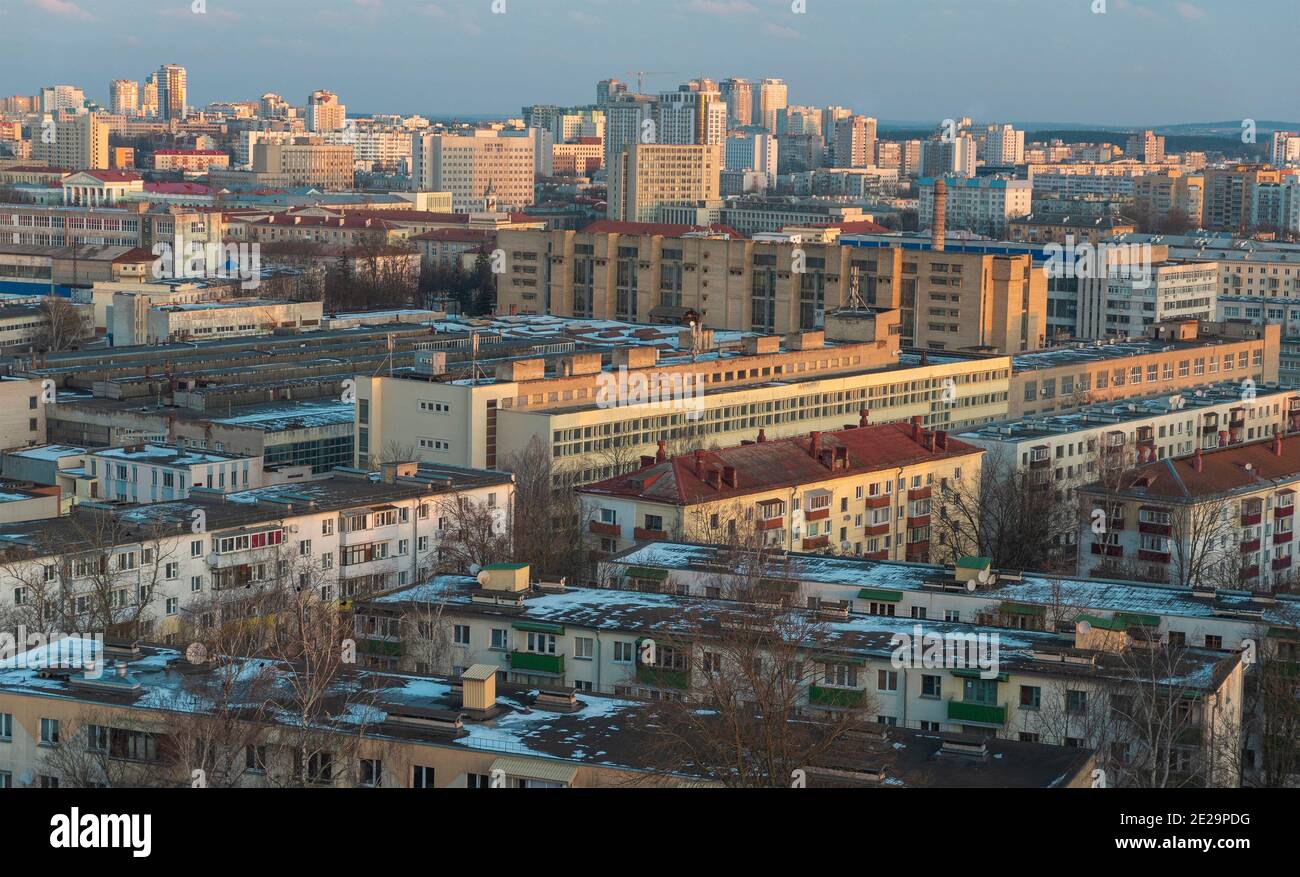 Courtyards of Minsk from above. Capital of Belarus Stock Photo Alamy