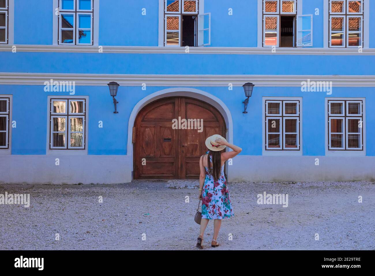 Pretty woman in hat walks hi-res stock photography and images - Alamy