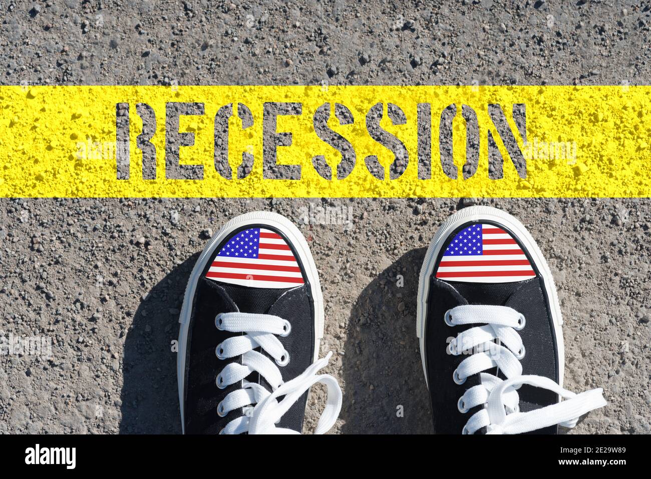 America is on the verge of recession Stock Photo