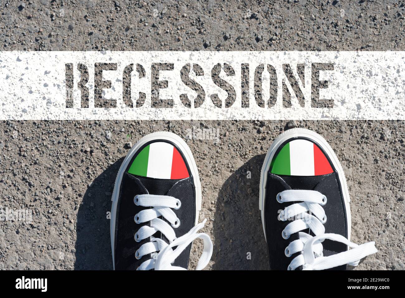 Italy is on the verge of recession Stock Photo