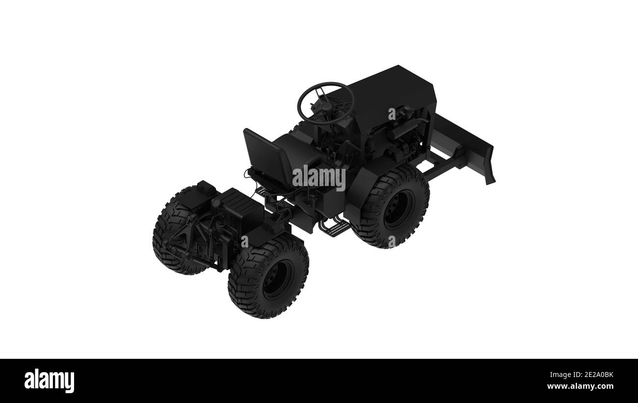 3D rendering of a mini tractor work vehicle machinery computer model ...