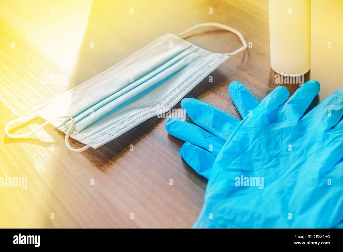 Used disposable face mask gloves hi-res stock photography and images ...