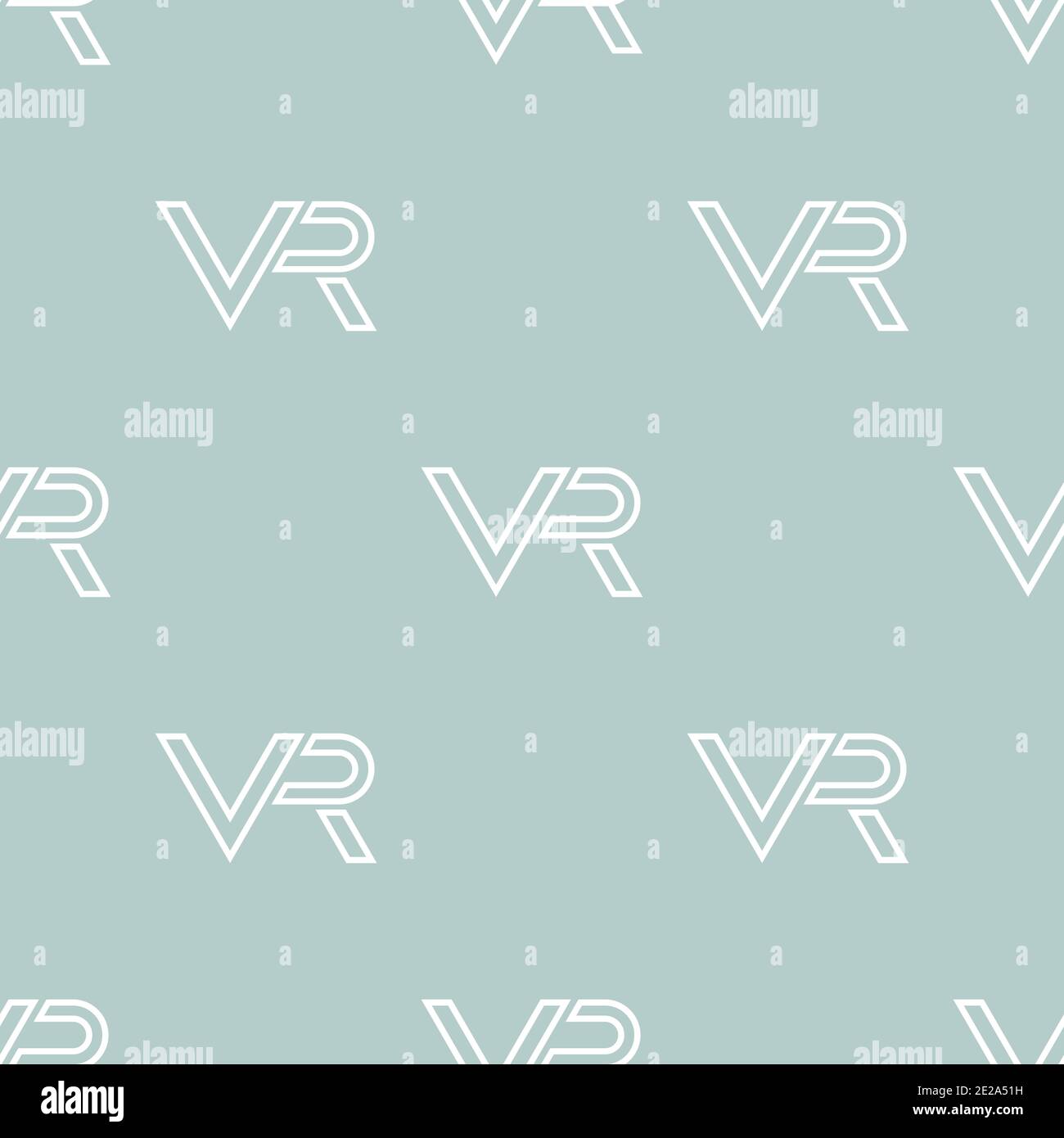 Seamless Pattern With VR Logos Stock Photo - Alamy