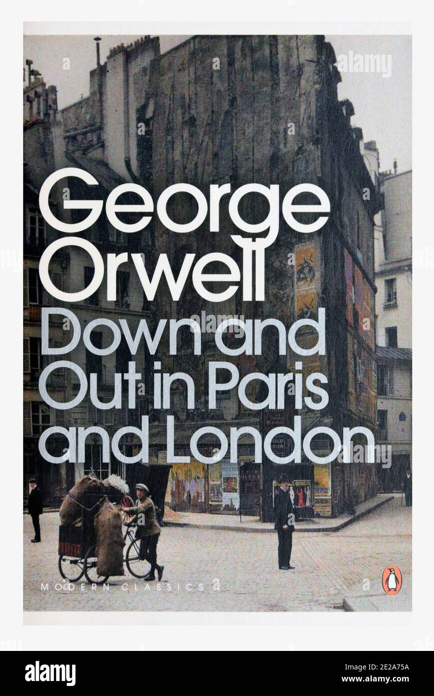 Book cover 'Down and Out in Paris and London' by George Orwell. Stock Photo