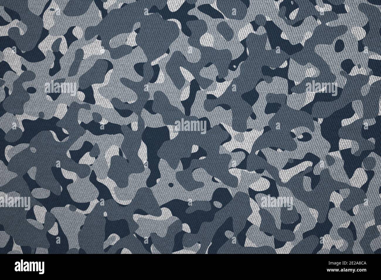 Blue, black, white, military camouflage pattern background. Army uniform camouflage texture illustration Stock Photo