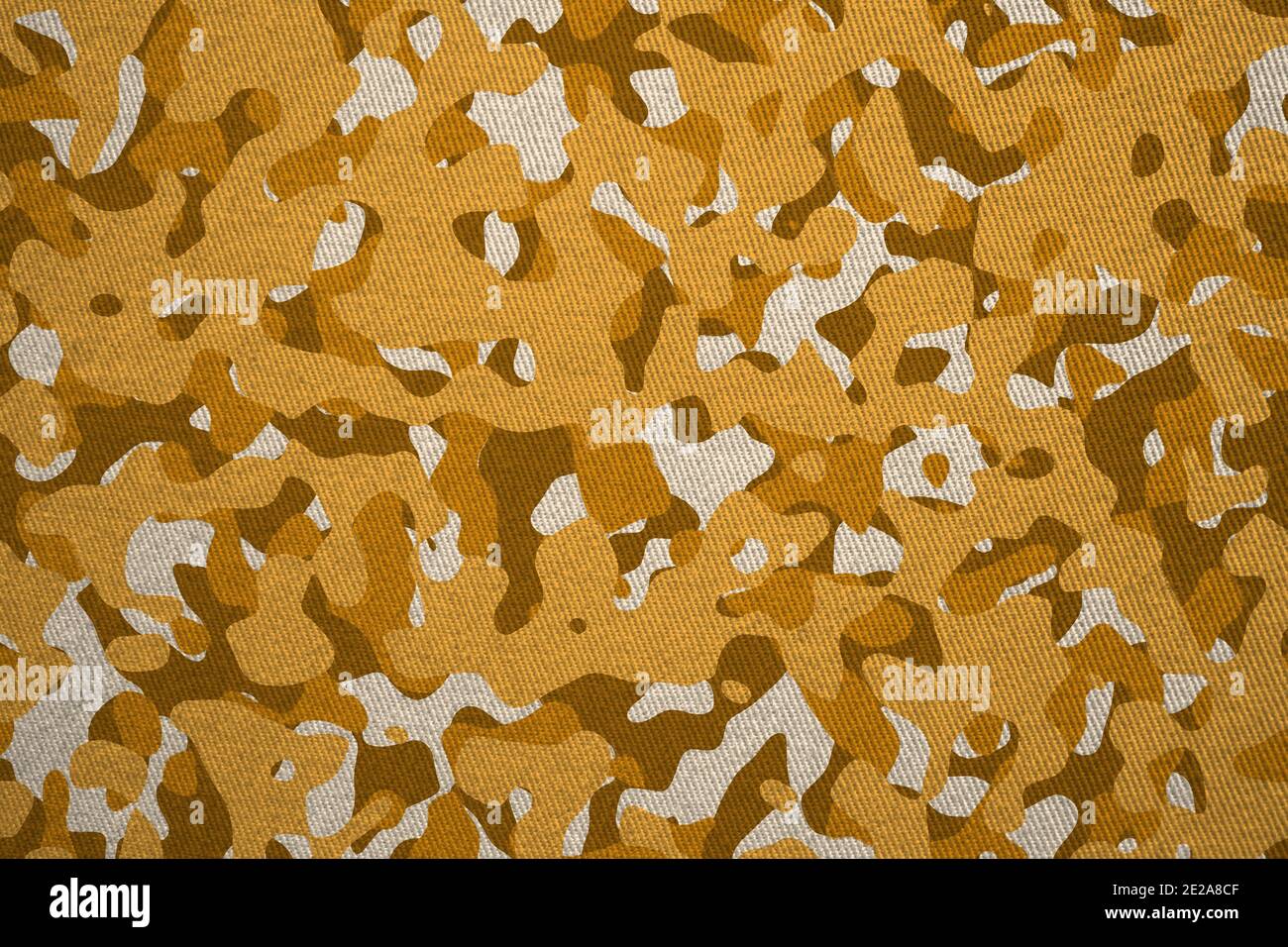 Brown, yellow, white military camouflage background. Military uniform texture background illustration Stock Photo