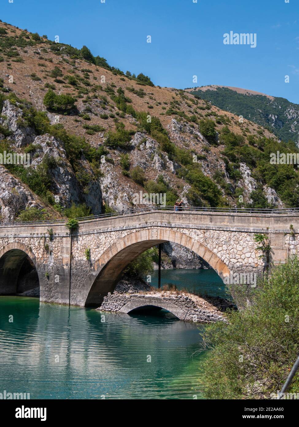 Hermitage of San Domenico, san Domenico Lake, Gole del Sagittario, Gorges of Sagittario, Regional Nature Reserve, Villalago, Abruzzo, Italy Stock Photo