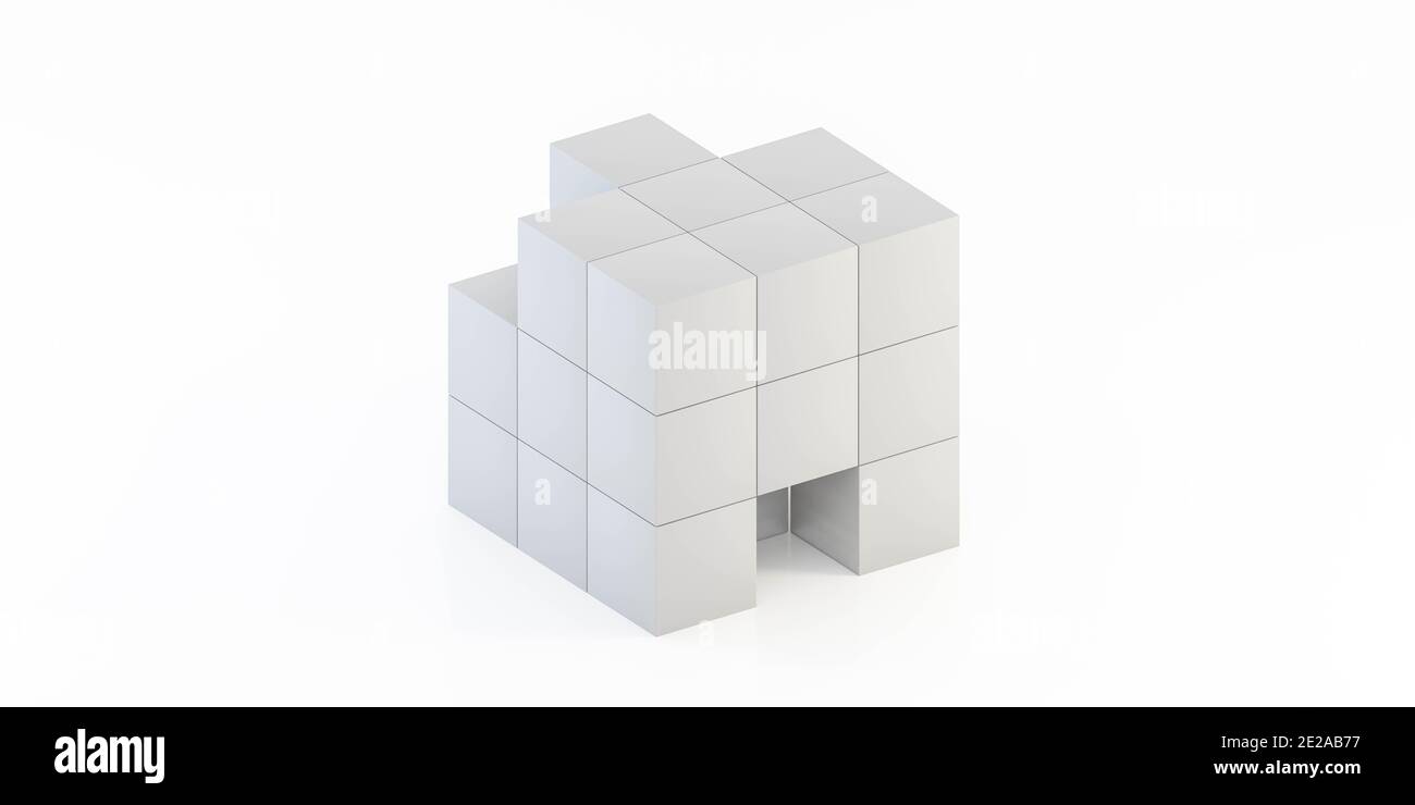 abstract white cubes background 3d render illustration Stock Photo - Alamy