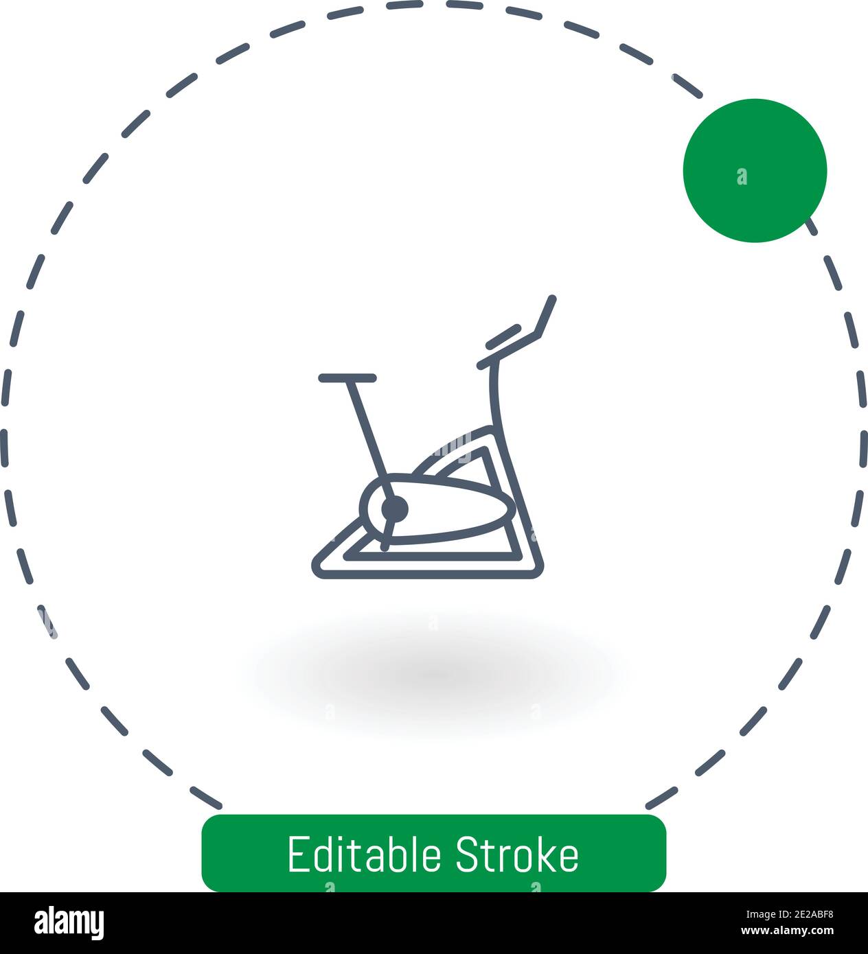 stationary bike vector icon editable stroke outline icons for web and mobile Stock Vector