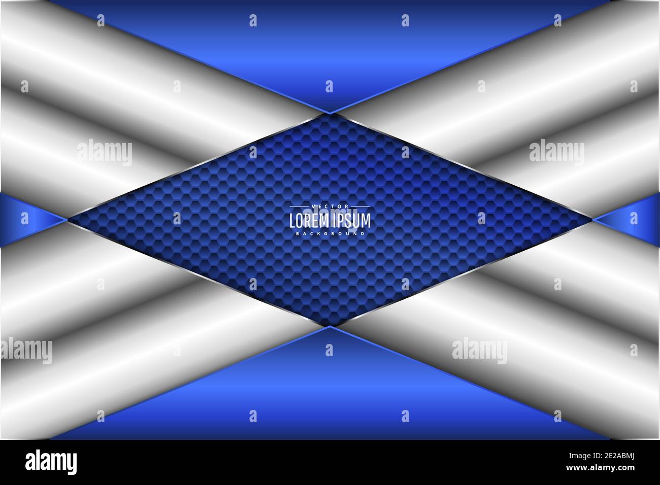 Blue metal technology background with hexagon pattern.Vector illustration.Eps10 Stock Vector