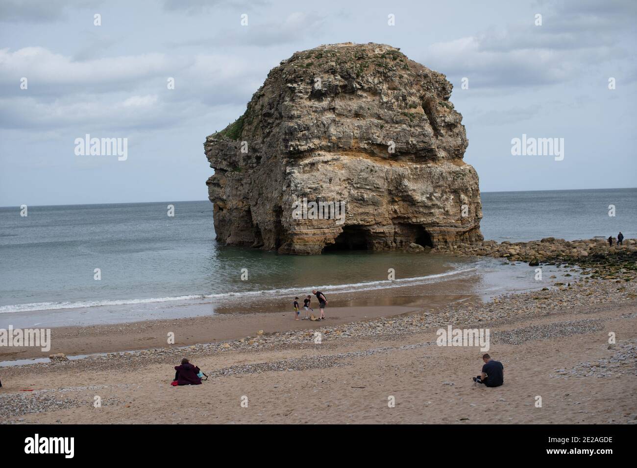 Marsden Rock and Stacks just outside South Shields in September 2020 Stock Photo