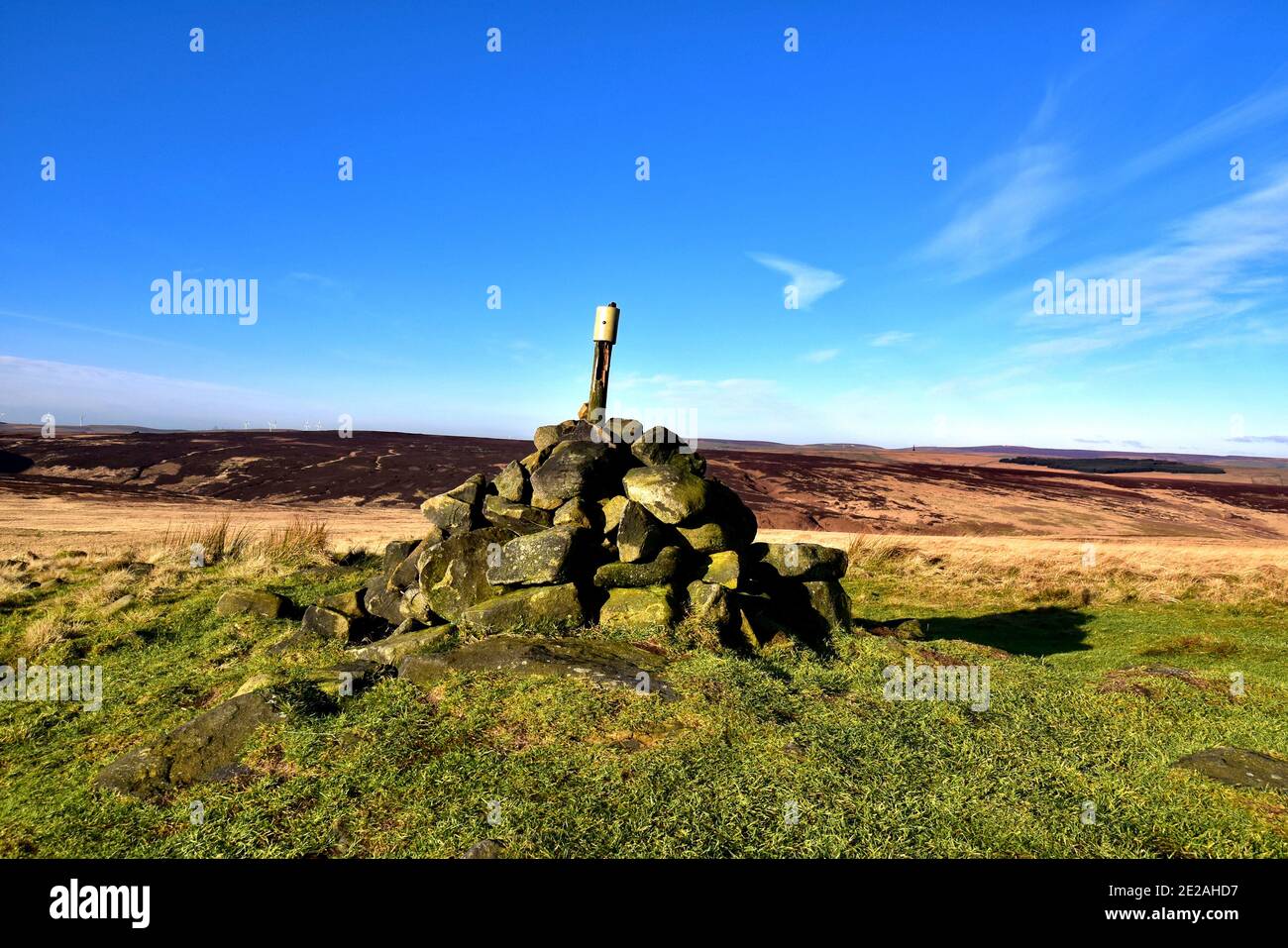 Cairn on Great Manshead Hill Stock Photo