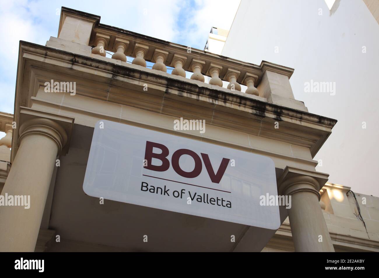 Valletta, Malta - October 20, 2020: Bank of Valletta branch. BOV is a  Maltese bank and financial services company, the oldest established  financial se Stock Photo - Alamy
