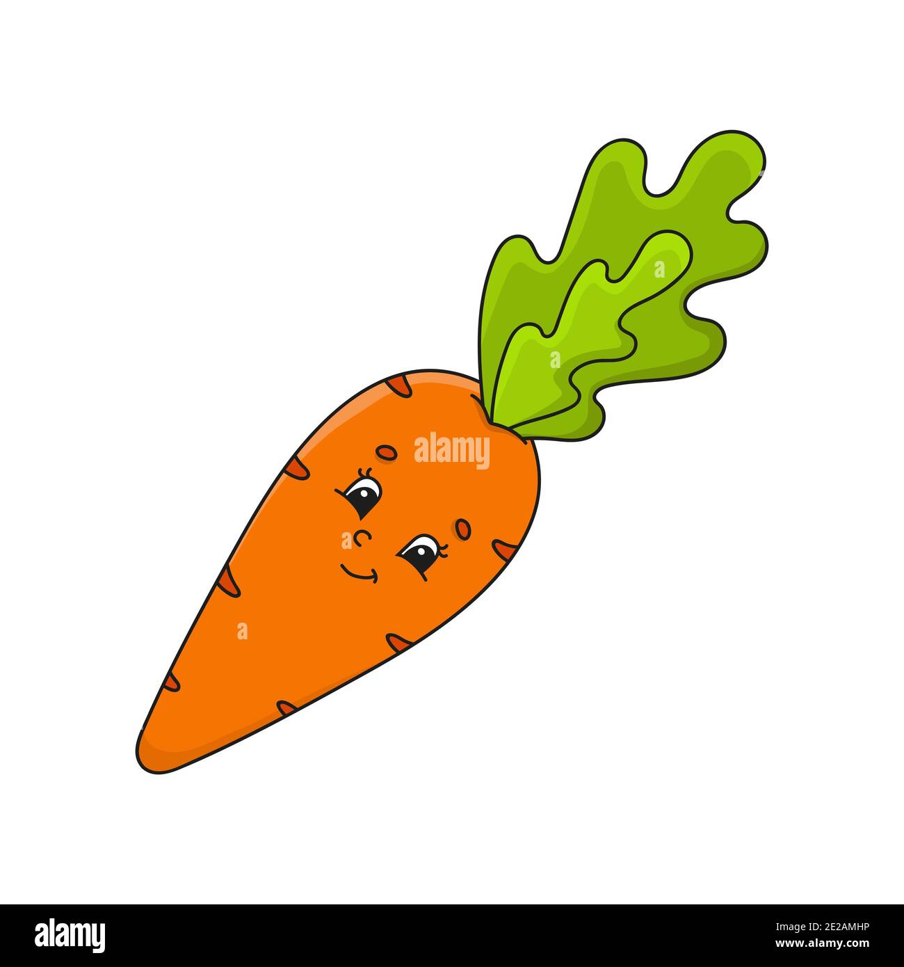Vegetable carrot. Cute character. Colorful vector illustration. Cartoon