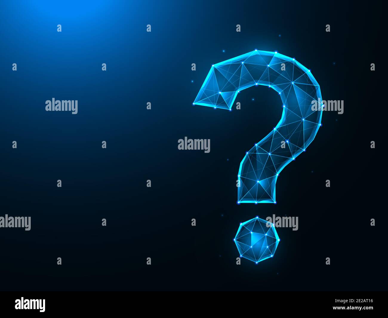 Question mark low poly design. Punctuation mark, question polygonal vector illustrations on a blue background. Stock Vector