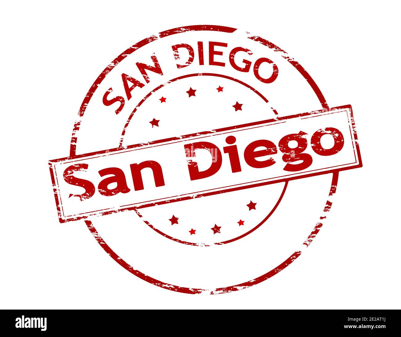 Rubber stamp with text San Diego inside, vector illustration Stock