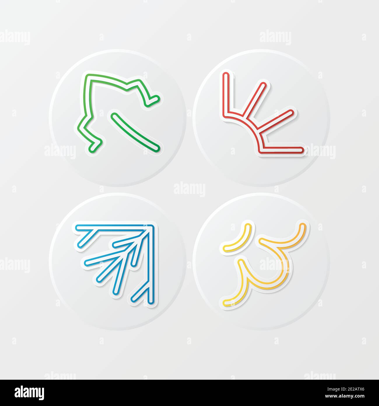 Four seasons symbols circles Stock Vector