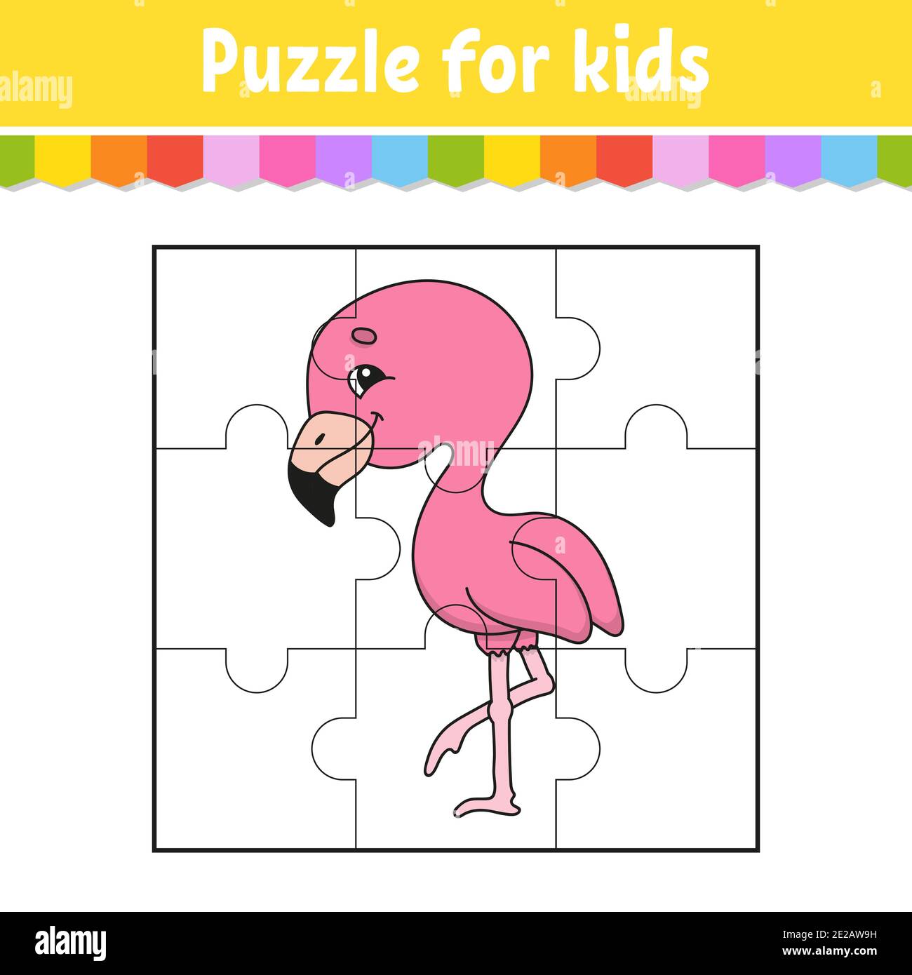 Pink Flamingo Worksheet for Kids