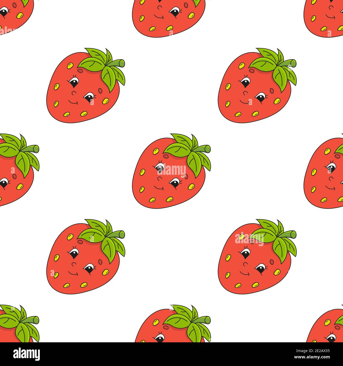 Colored seamless pattern with cute cartoon character. Simple flat ...