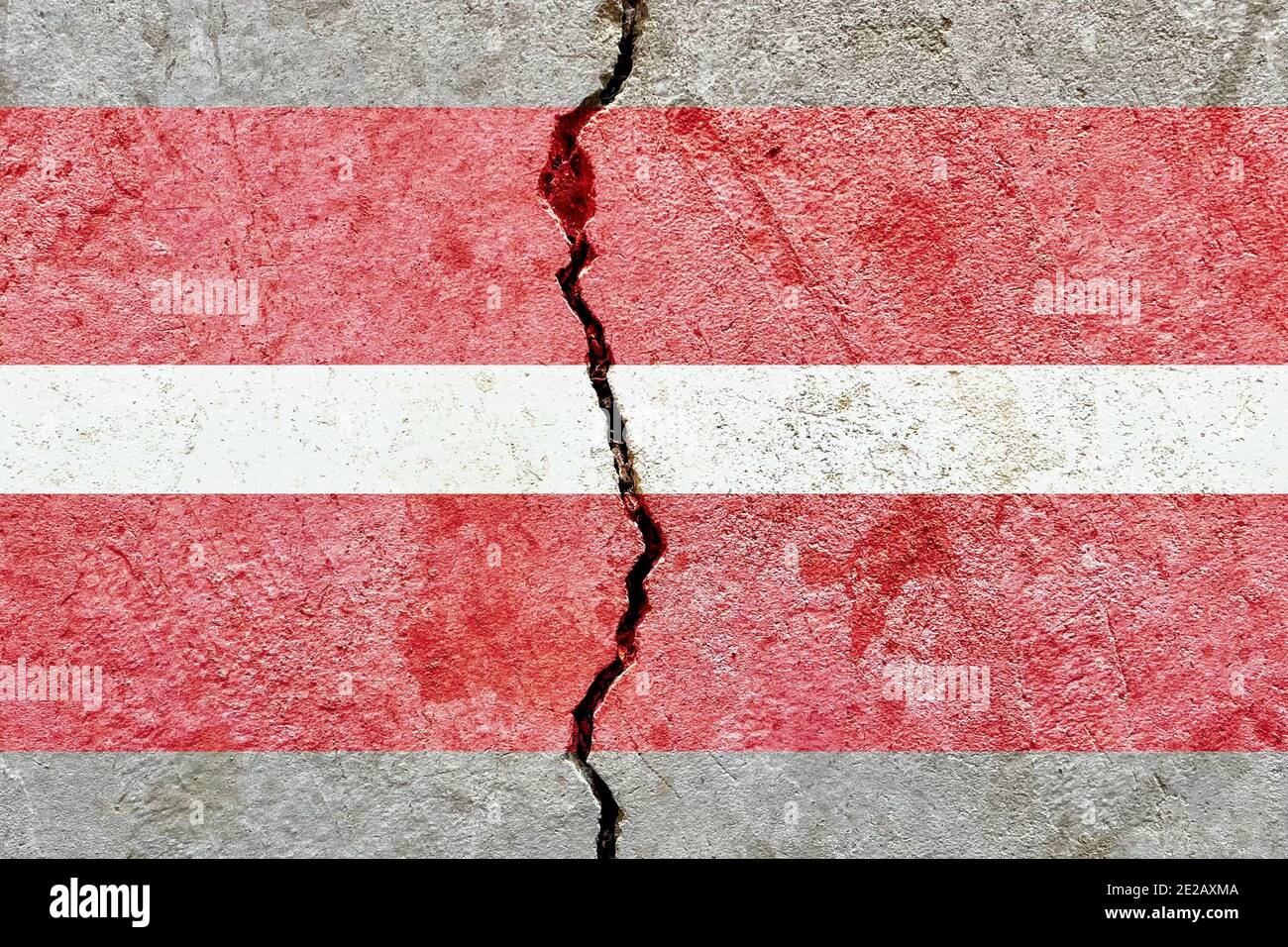 Latvia flag  concrete wall - Latvian political conflicts concept pattern textured background Stock Photo
