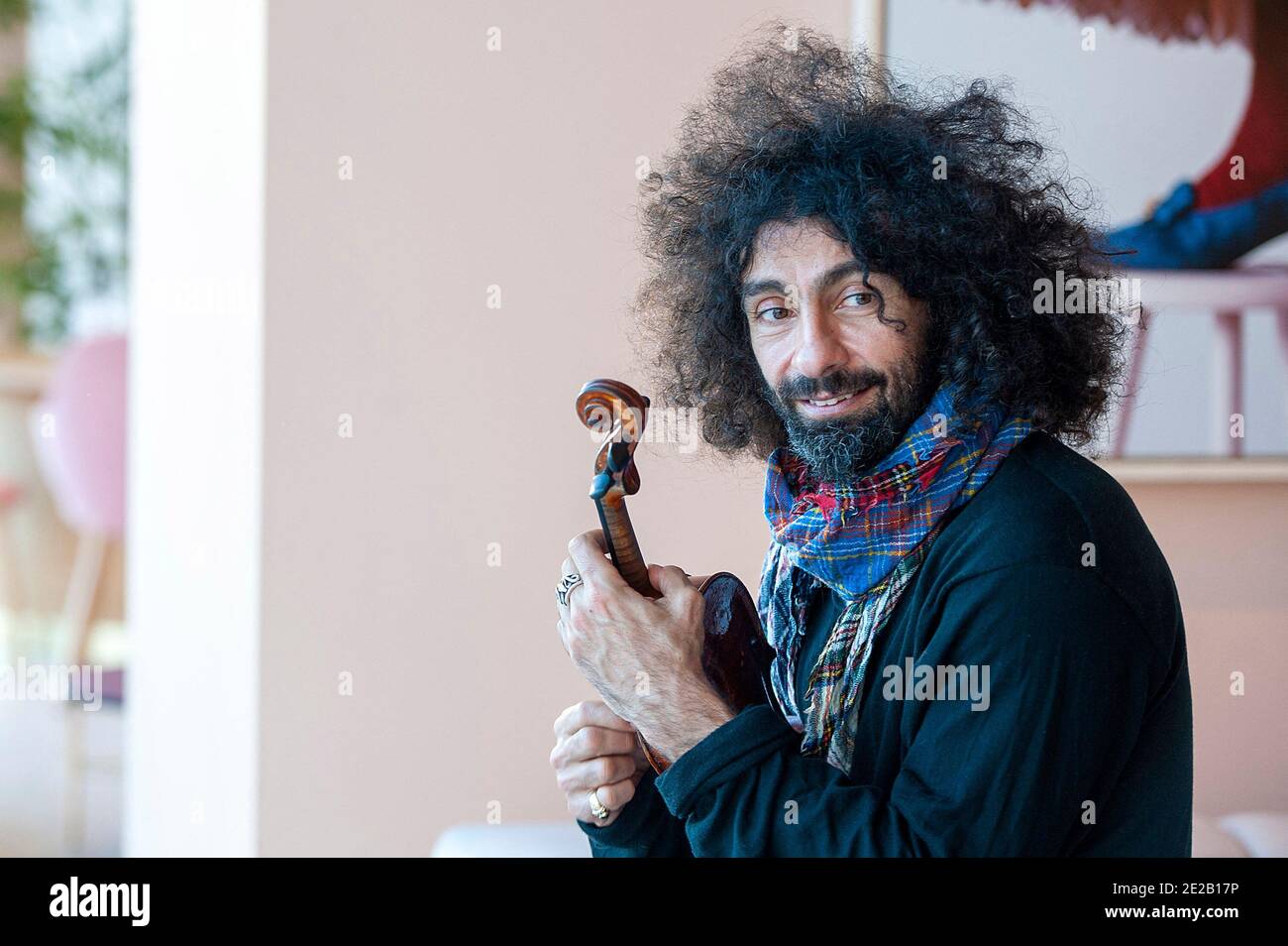 Presentation and posing for Graphics of 'Petit Garage', the new album by Ara Malikian, in Madrid, Spain, on January 4, 2021. Photo by Ricardo Blanco/AlterPhotos/ABACAPRESS.COM Stock Photo
