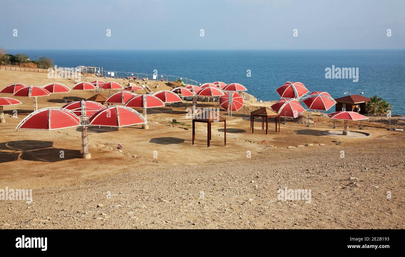 ein gedi, dead, sea, seaside, shore, seaboard, coast, bank, water, beach, lantern, tree, alley, walkway, landscape, nature, exterior, scene, scenery, Stock Photo