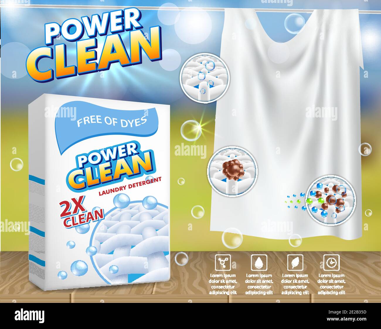 Laundry detergent advertising vector template Stock Vector Image & Art