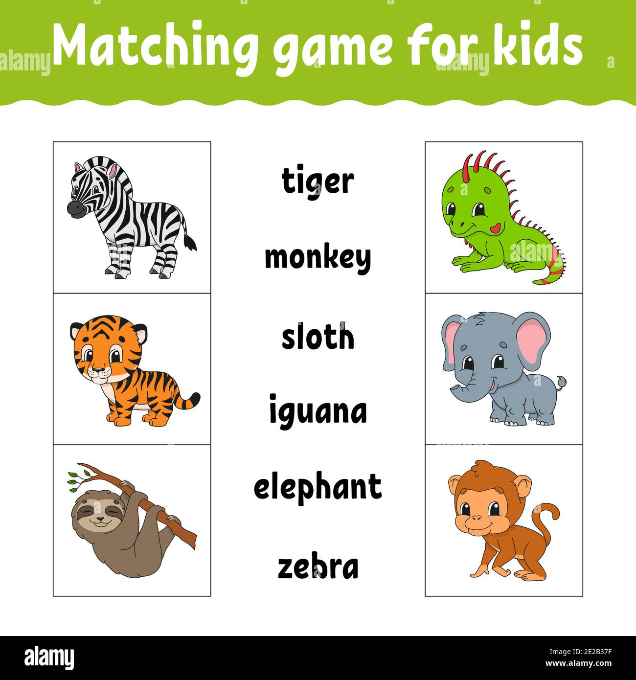 Matching game for kids. Find the correct answer. Draw a line. Learning words. Activity worksheet. Cartoon character. Cute animal Stock Vector Image & Art - Alamy Matching game for kids. Find the correct answer. Draw a line. Learning words. Activity worksheet. Cartoon character. Cute animal Stock Vector Image & Art - Alamy