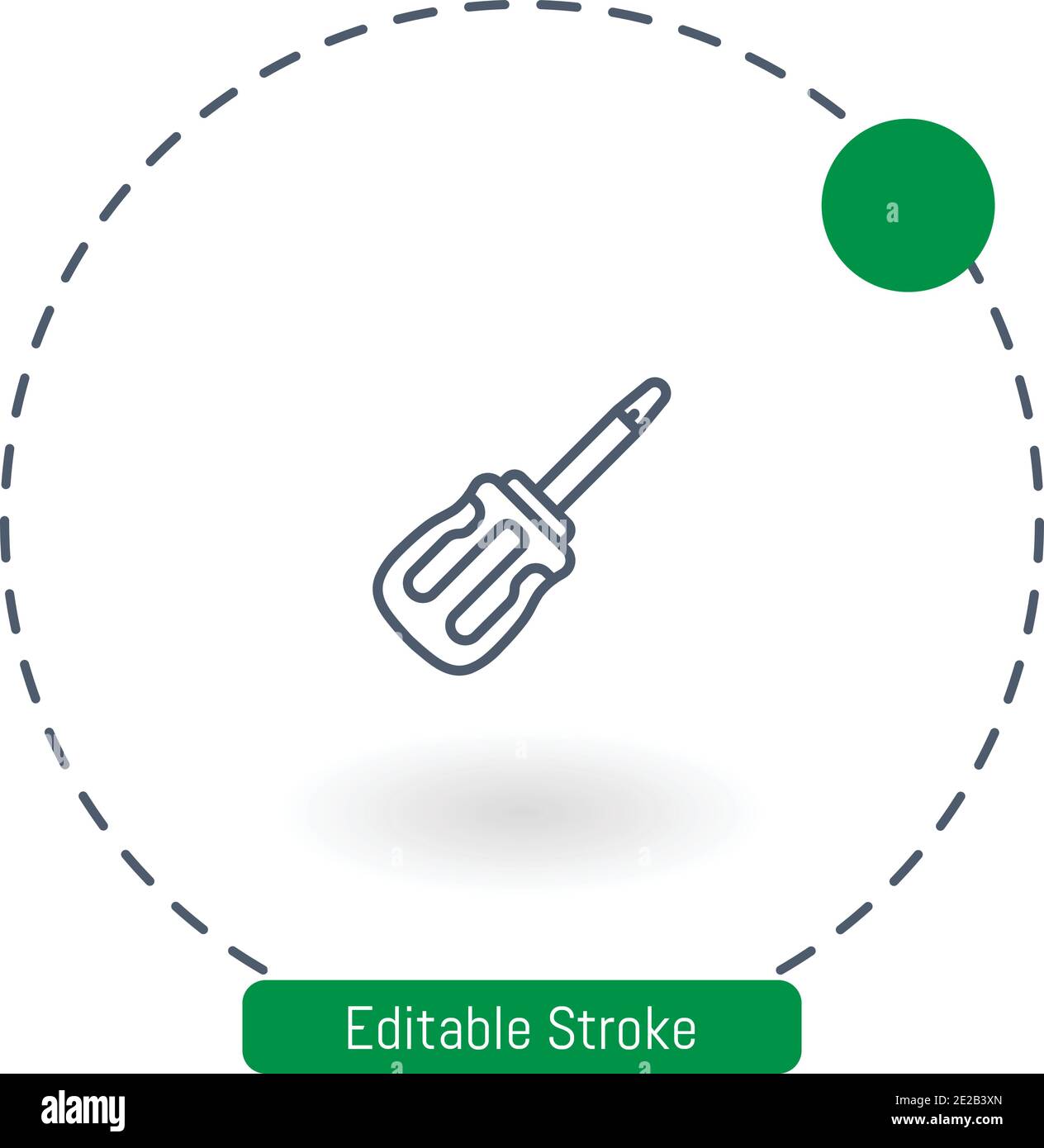 screwdriver vector icon editable stroke outline icons for web and mobile Stock Vector