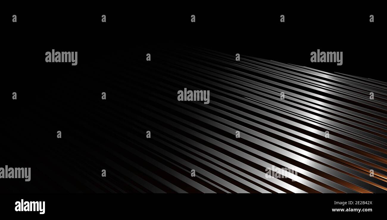 Abstract dark chrome surface background with gouges 3d render ...