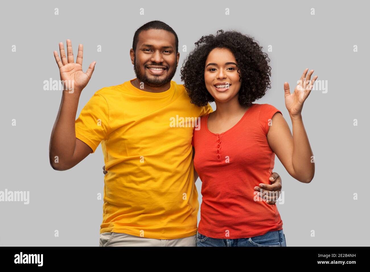 happy african american couple hugging Stock Photo - Alamy
