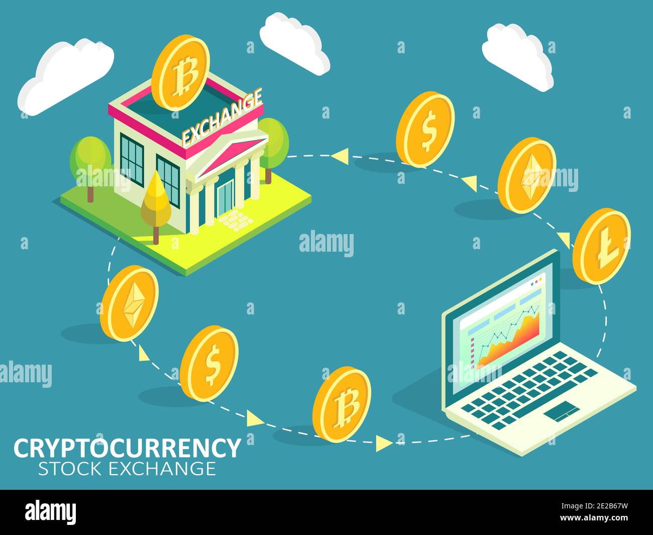 Cryptocurrency exchange process vector infographic Stock Vector Image & Art  - Alamy