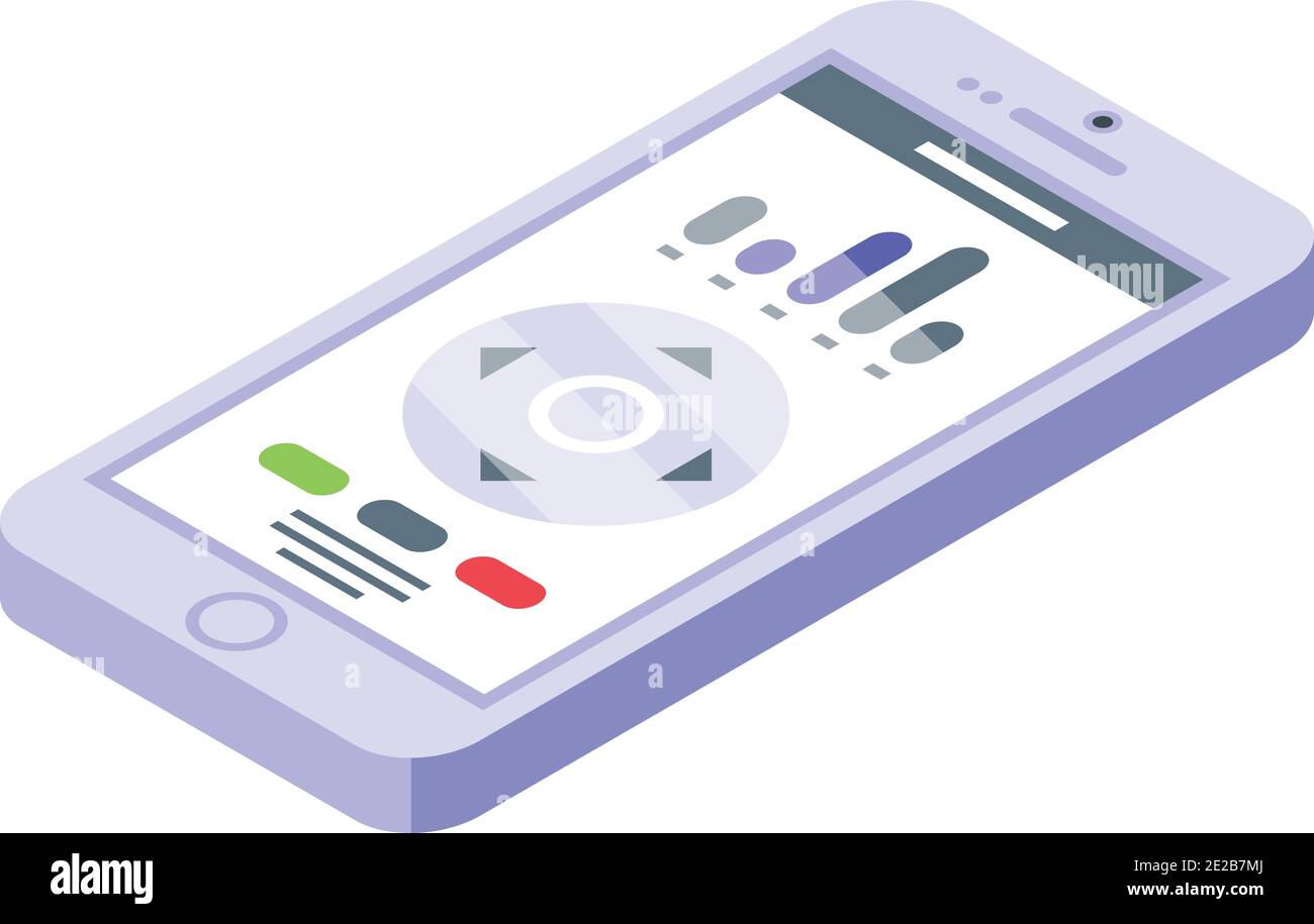 Smartphone control icon. Isometric of smartphone control vector icon ...