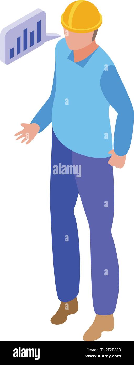 Constructor graph discussion icon. Isometric of constructor graph discussion vector icon for web design isolated on white background Stock Vector