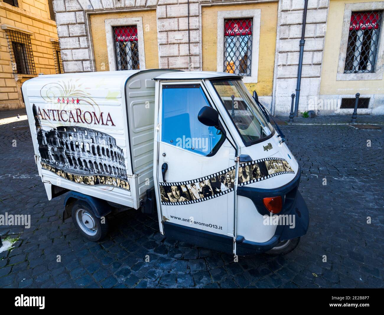 Ape car in Piazza Navona - Rome, Italy Stock Photo