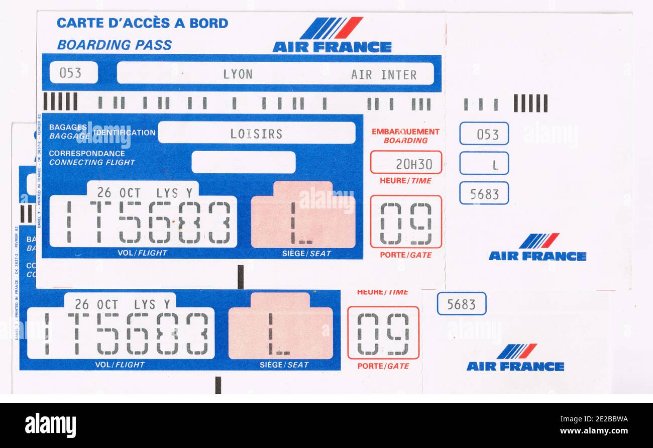 Air france boarding pass hires stock photography and images Alamy