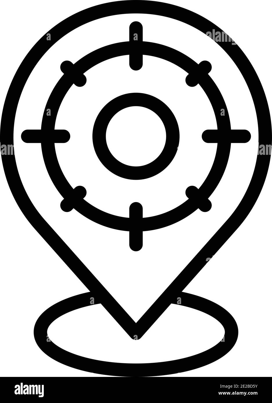 Target location icon. Outline target location vector icon for web ...