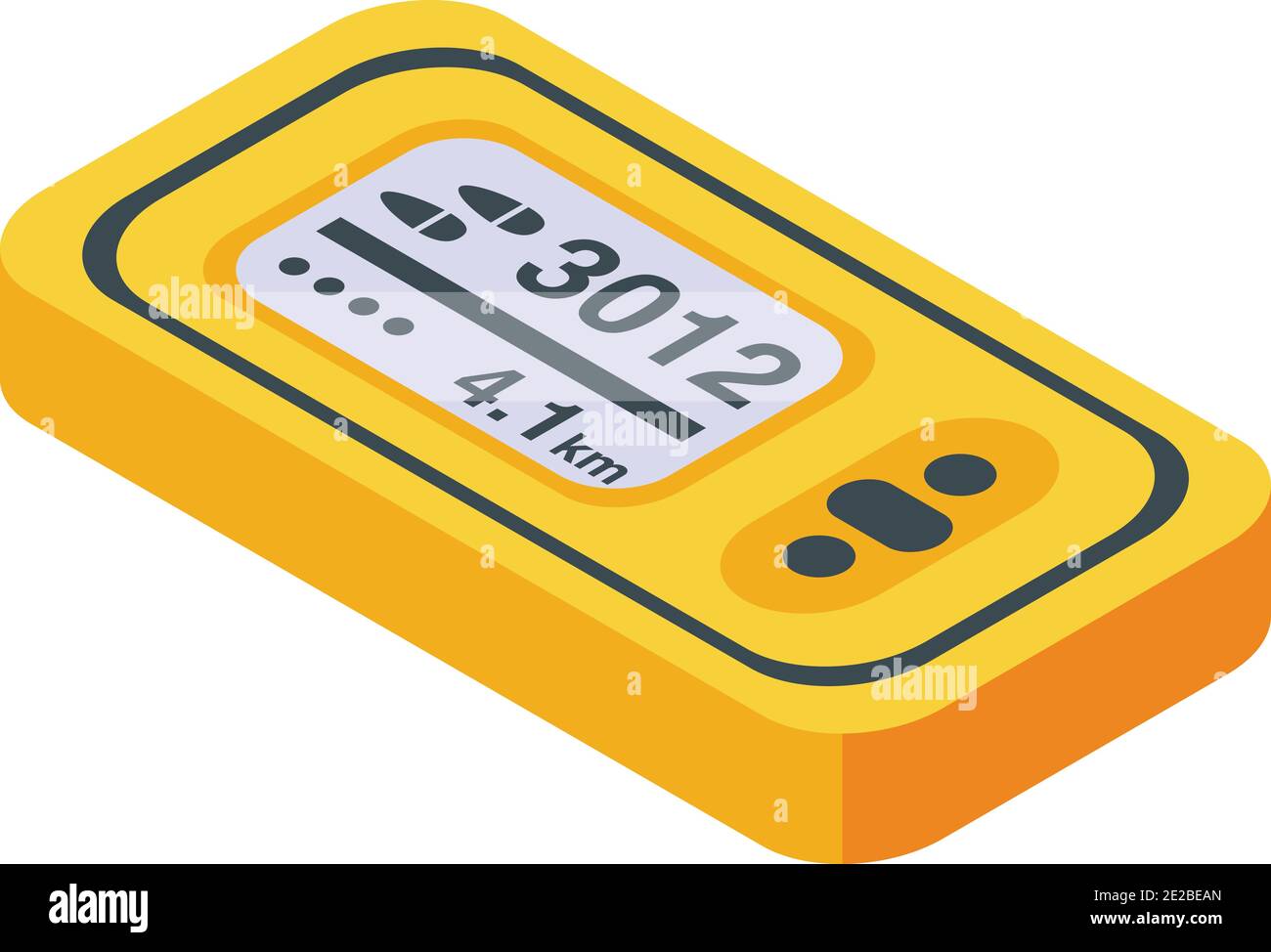 Pedometer device icon. Isometric of pedometer device vector icon for