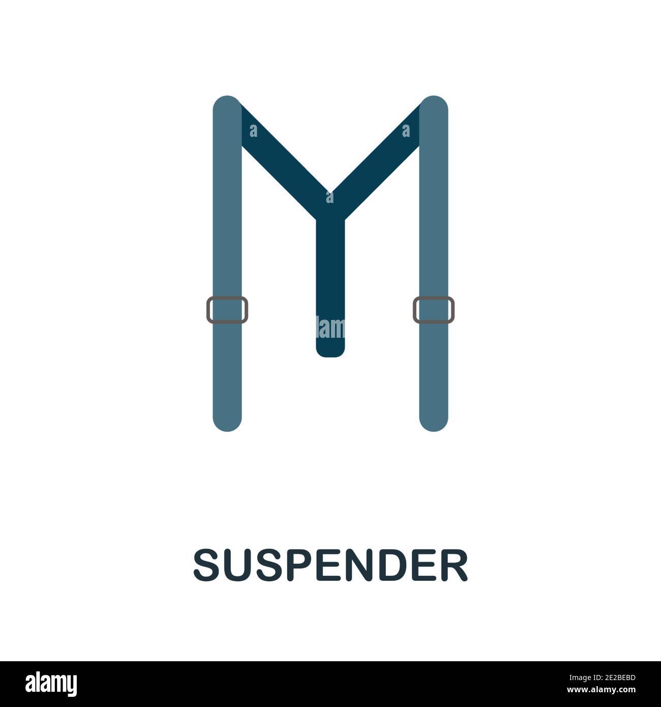 Suspender flat icon. Color simple element from clothes collection. Creative Suspender icon for web design, templates, infographics and more Stock Vector