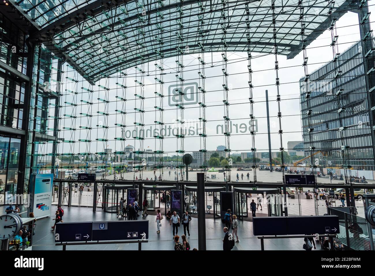 Berlin, Germany - July 30, 2019: Central train station in Berlin ...