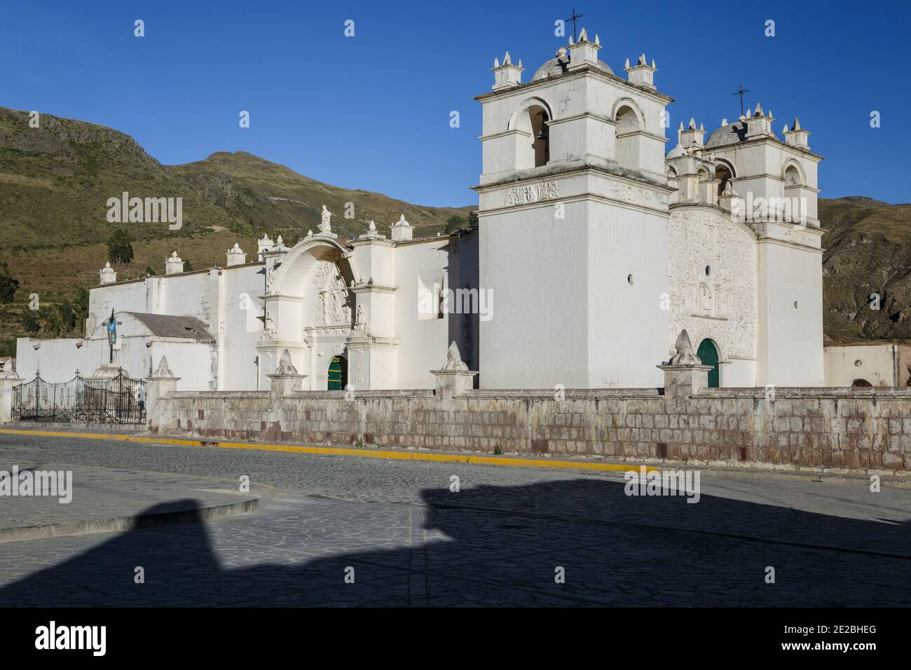 Immaculate Conception Church, Yanque, Colca Canyon, Arequipa, Peru Stock Photo