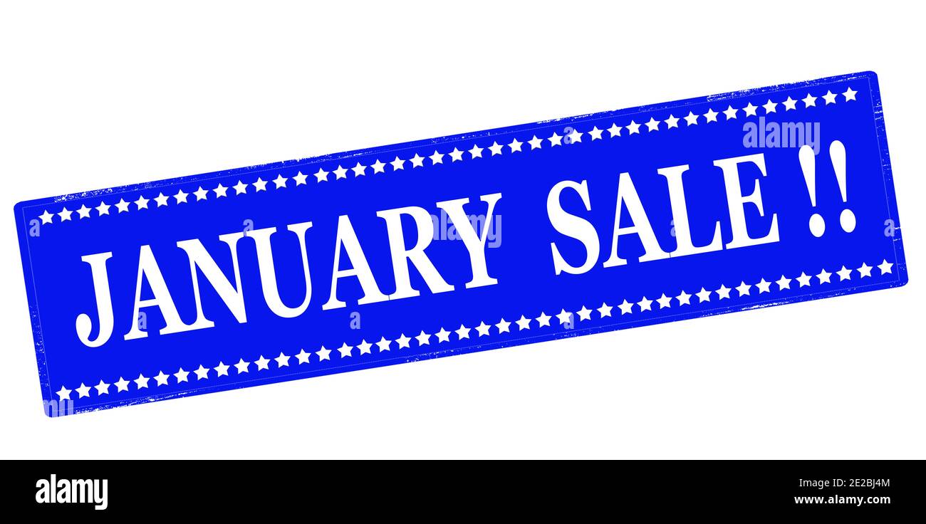 Rubber stamp with text january sale inside, vector illustration Stock
