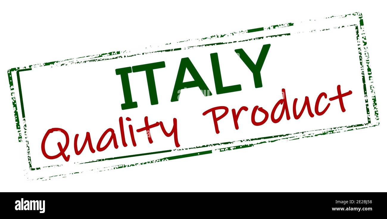 Rubber stamp with text Italy quality product inside, vector