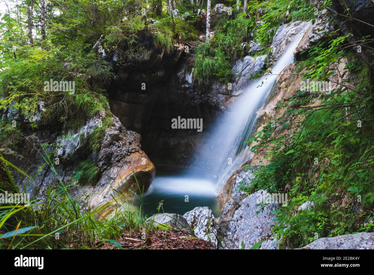 Königsbachfall in the german alps berchtesgaden Stock Photo