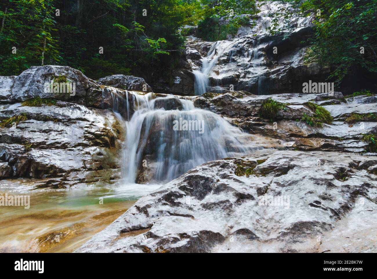 Königsbachfall in the german alps berchtesgaden Stock Photo