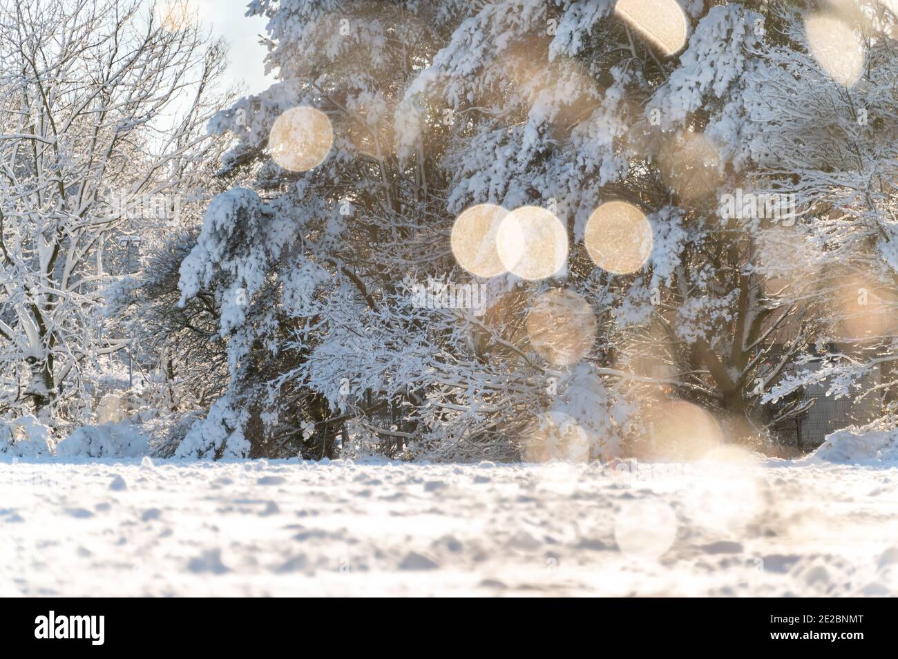 English snow scene Stock Photo