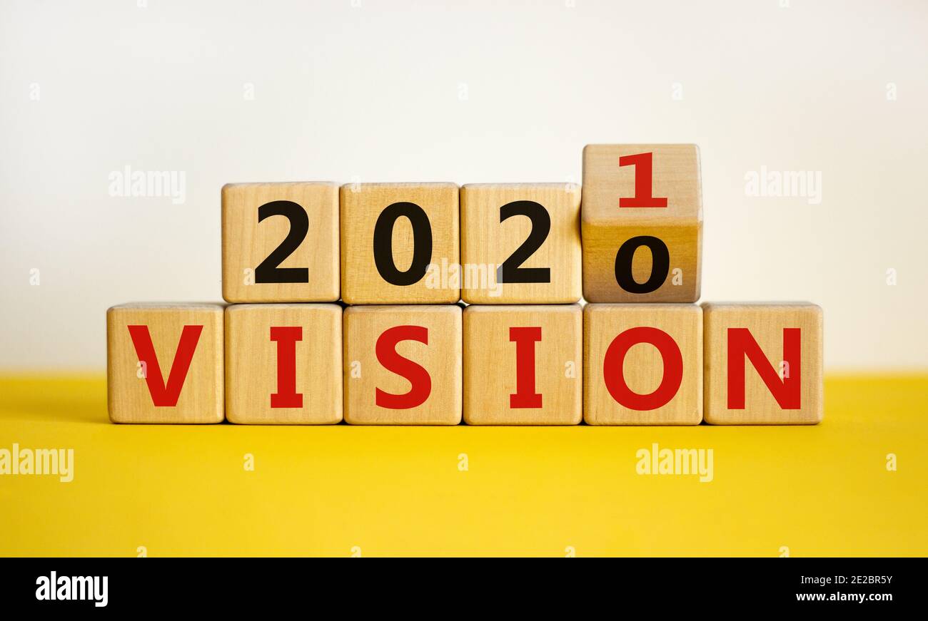 2021 vision symbol. Turned a wooden cube, changed words 'vision 2020 ...