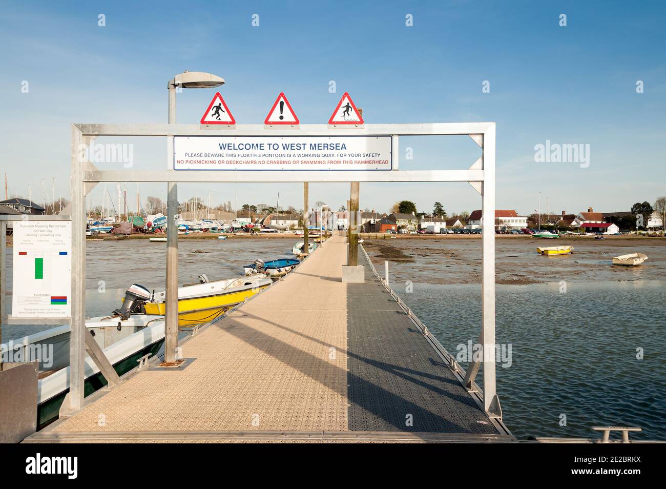 WEST MERSEA, ESSEX, UK APRIL 05, 2009 View along the jetty back
