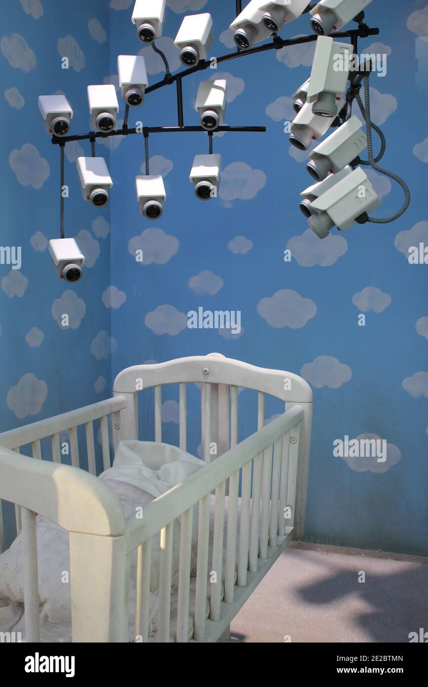 London, UK Oct 2019 shop windows by Banksy at street artist's Gross Domestic Product shop in