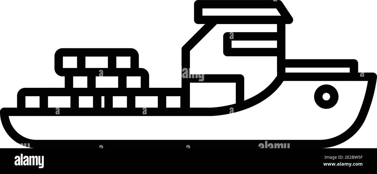 Cargo ship icon. Outline cargo ship vector icon for web design isolated ...